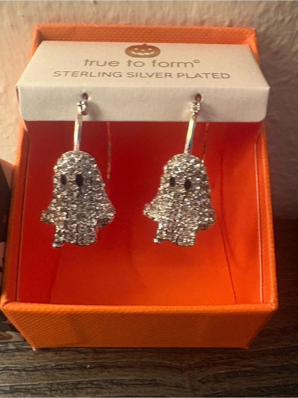 NEW True to Form Silver Ghost Hoop Earrings